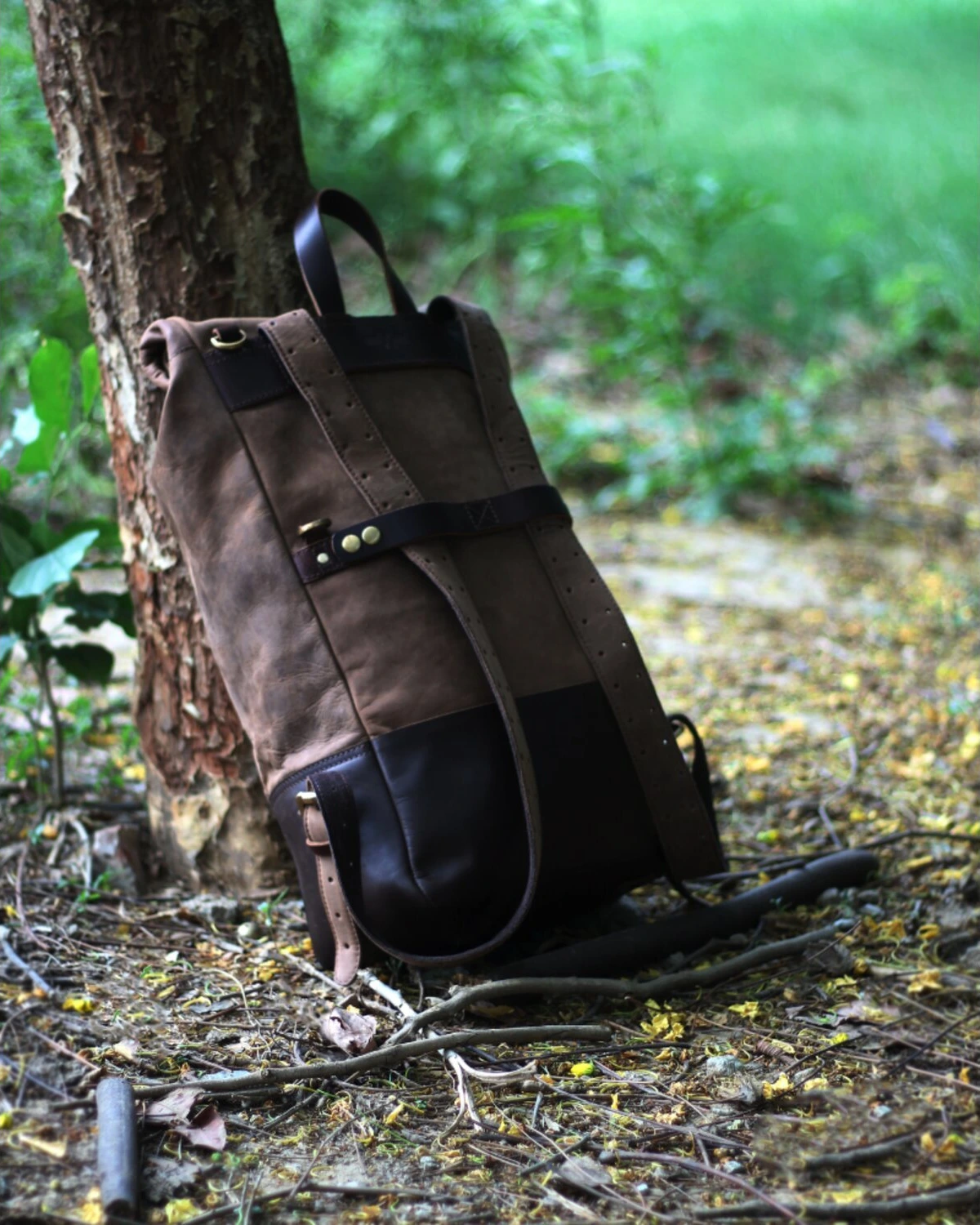 Trip Machine Backpack/Saddlebag, tobacco brown