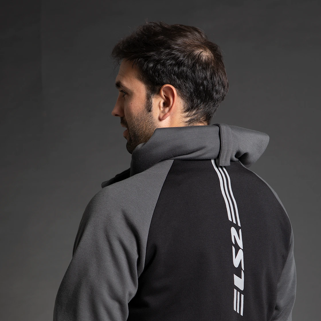 LS2 Throttle Man Jacket - Black Dark Grey, M