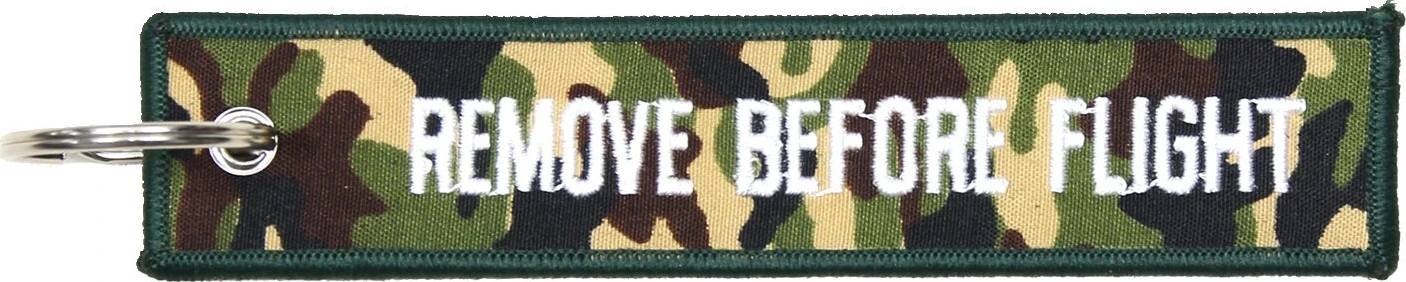 Remove before flight keychain
