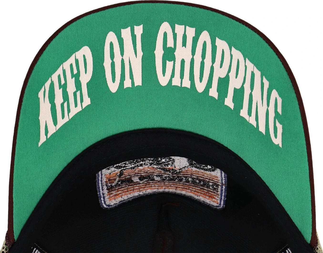 13 1/2 Keep On Chopping trucker cap, Brown, khaki