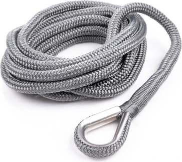 Qvarken Mooring Rope Dockline with thimble 14mm 6m grey
