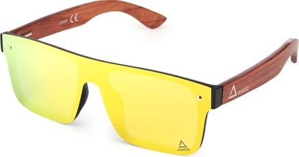 AMOQ Burst Sunglasses PLRZD Wood-Gold mirror