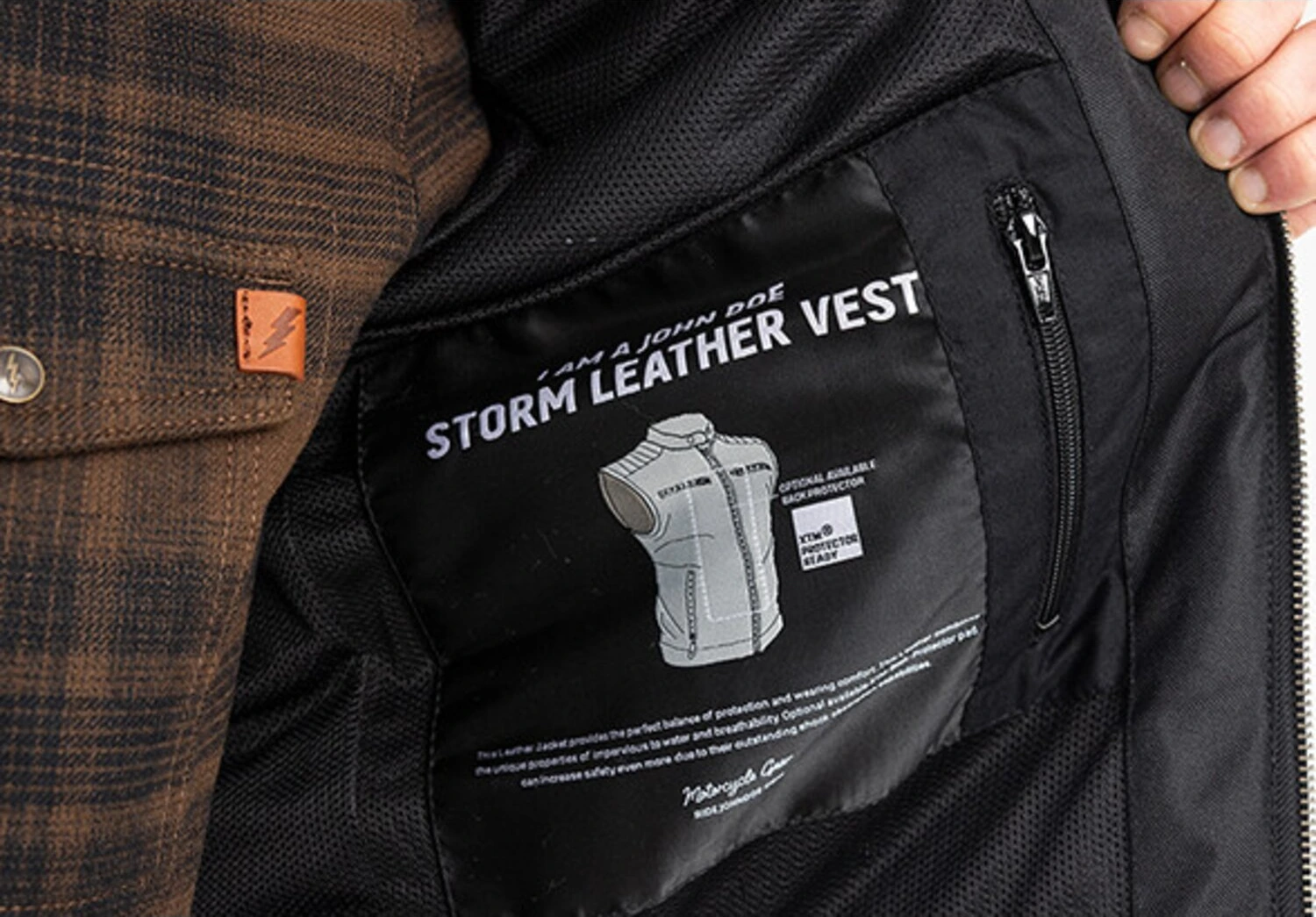 John Doe Storm Leather vest, Black, S