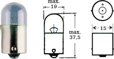 Lemputė 12v 5w Ba 15s