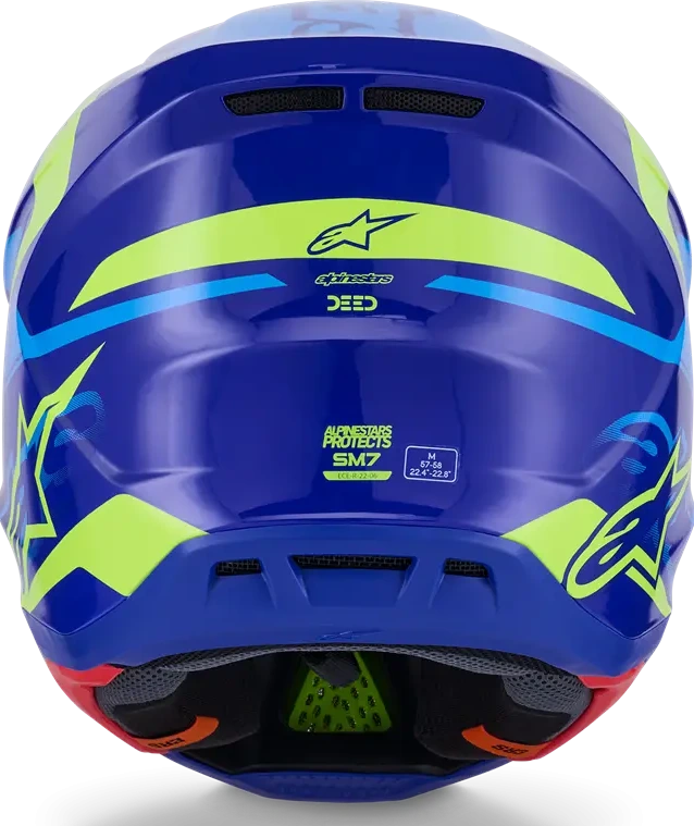 HELMET SM7 DEED BLUE/YEL XS