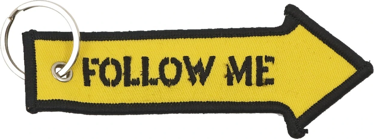 Key ring Follow me, yellow, Black