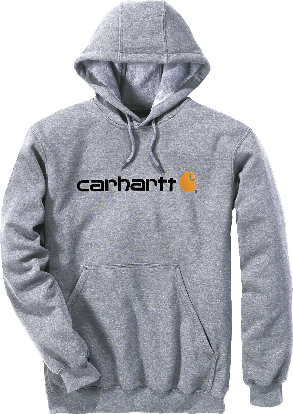Carhartt Signature logo hoodie heather grey, 2XL