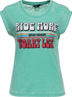 Queen Kerosin Ride More, Worry Less t-shirt mint