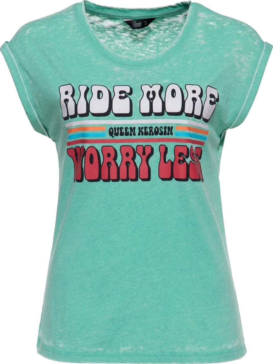 Queen Kerosin Ride More, Worry Less t-shirt mint, Green, S