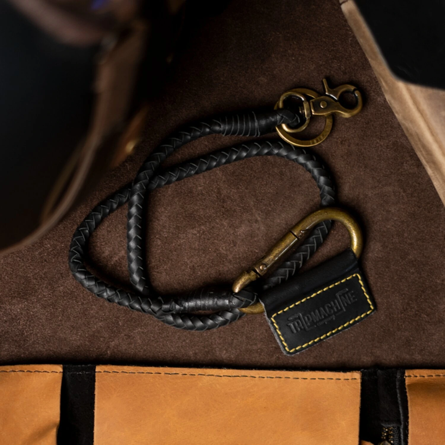 Trip Machine Braided key chain, Black