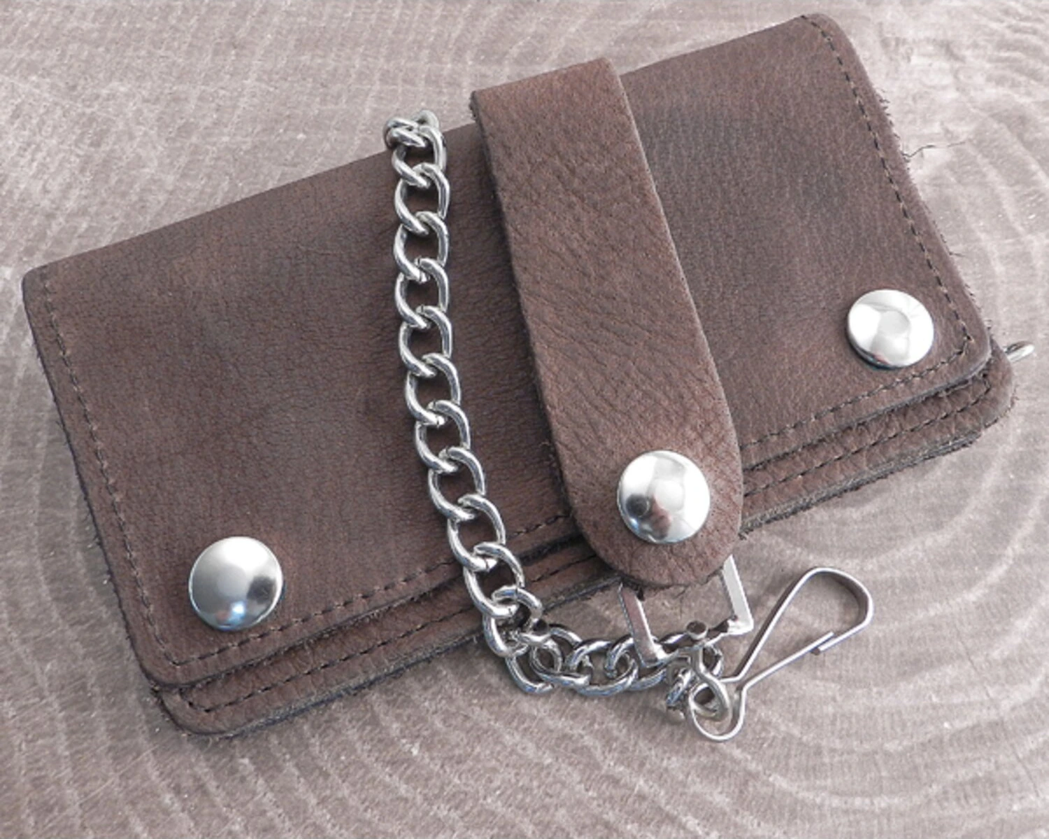 Amigaz Chain Wallet Brown Leather Soft 6"