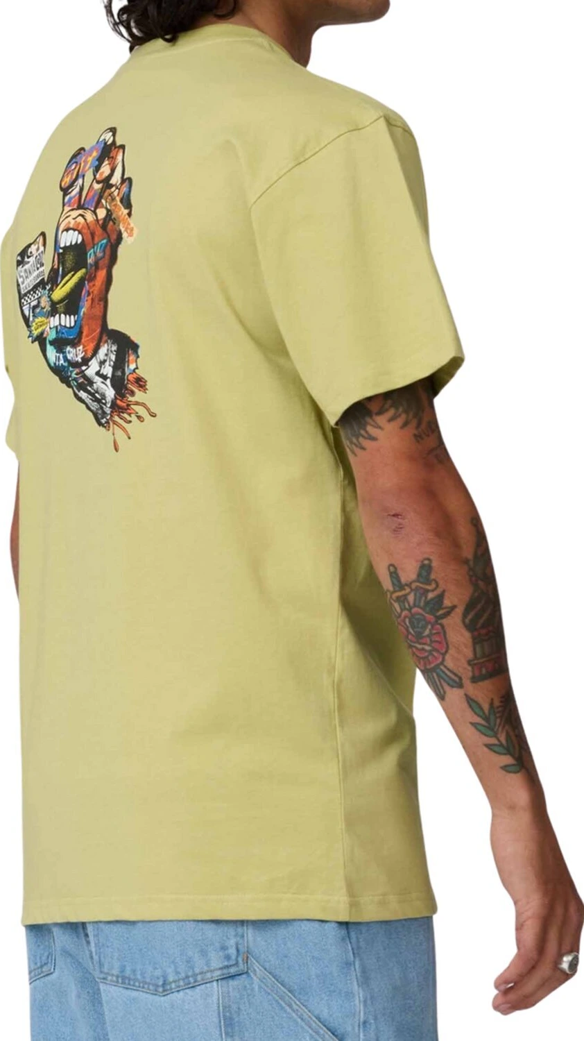 Santa Cruz Collage hand t-shirt faded, Khaki, L