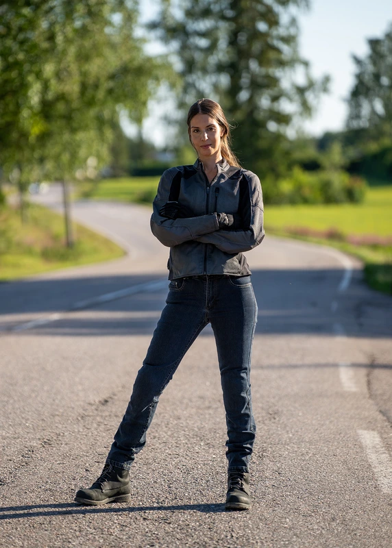 Halvarssons Textile Jacket Arvika Woman Black/grey 44