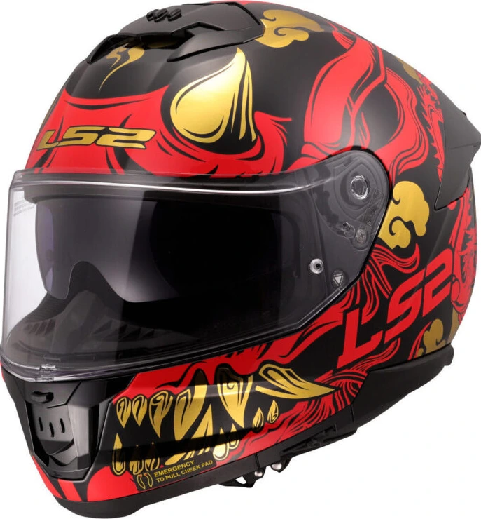 LS2 FF808 STREAM II DRAKO Helmet - Black Red, L