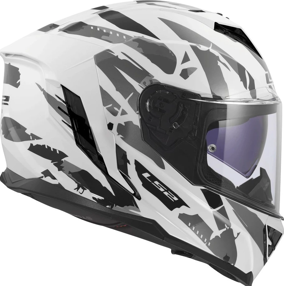 LS2 FF818 STORM III KAOS Helmet - L, White Grey