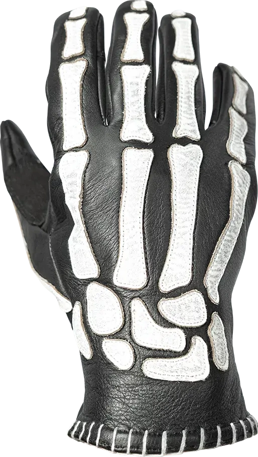 GLOVE SKELETOR LEATHER BLACK/WHITE SM