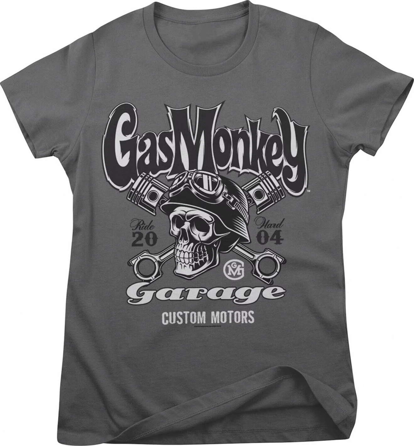 GMG Custom motors skull female t-shirt, dark gray, XL