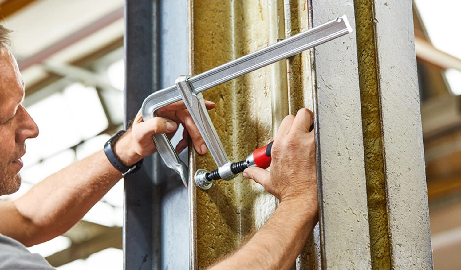 Bessey, Steel GZ skrūvspīles ar 90° salokāmu rokturi