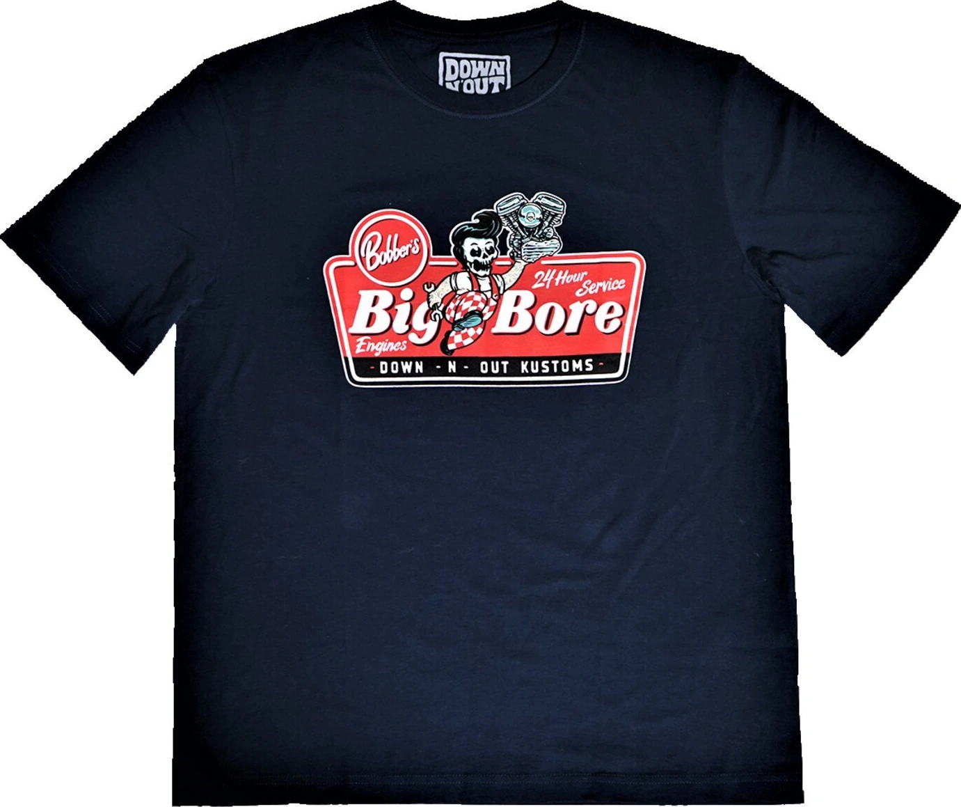 Down-n-Out Big Bore t-shirt, Navy, blue, M