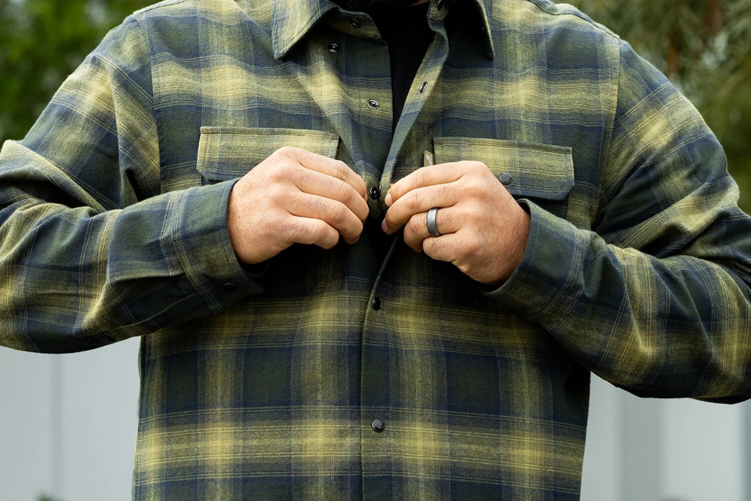 Biltwell Hi Test Flannel shirt, moss Green, S