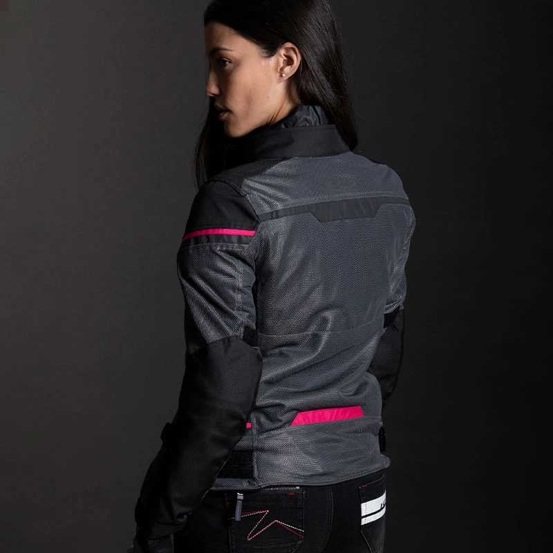 LS2 Riva Lady Jacket - M, Black Dark Grey Pink