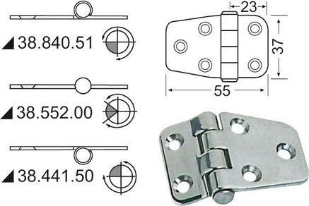 S.S hinge 55x37 mm