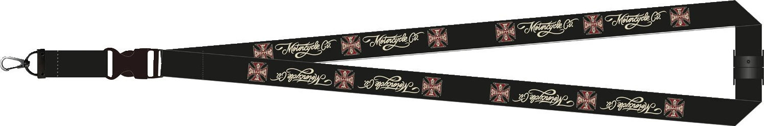 WCC Motorcycle CO. Lanyard, Black