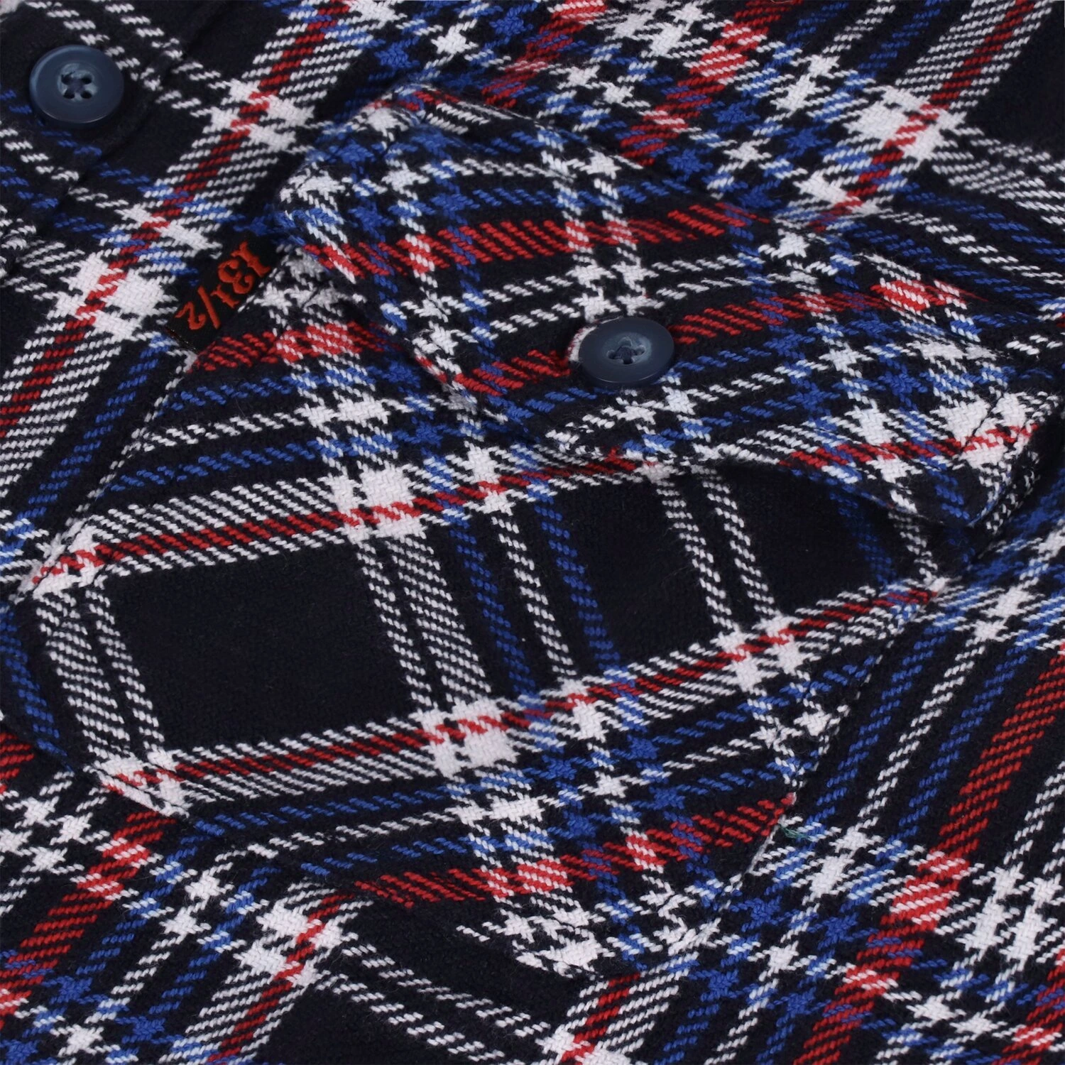 13 1/2 Woodland check shirt navy/red