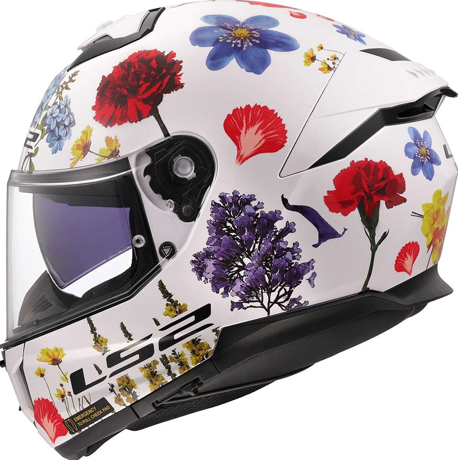 LS2 FF808 STREAM II FLOWERS Helmet - S, White