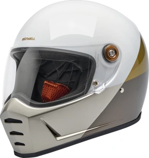 Biltwell Lane Splitter helmet intersection gold/silver/bronz