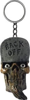 Lethal Threat, key chain Back Off Skull Head