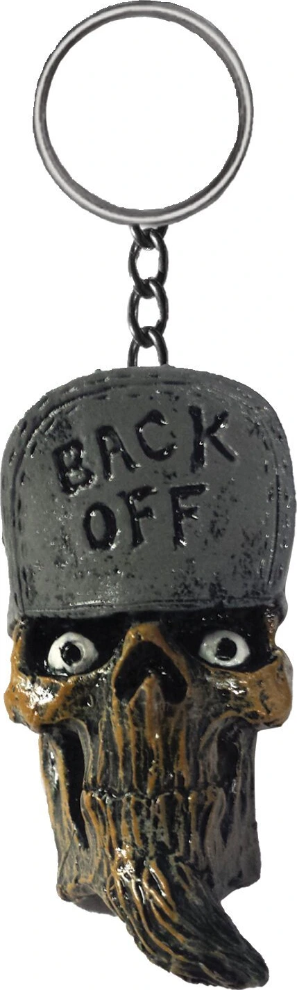 Lethal Threat, key chain Back Off Skull Head