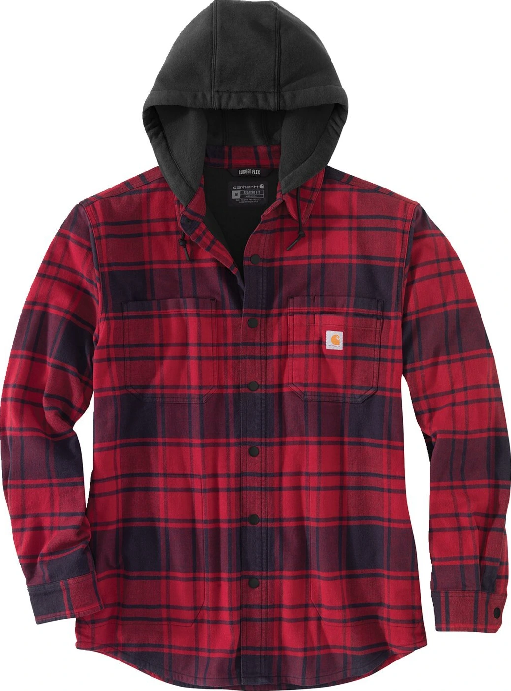 Carhartt Flannel hooded shirt oxblood, Red, L