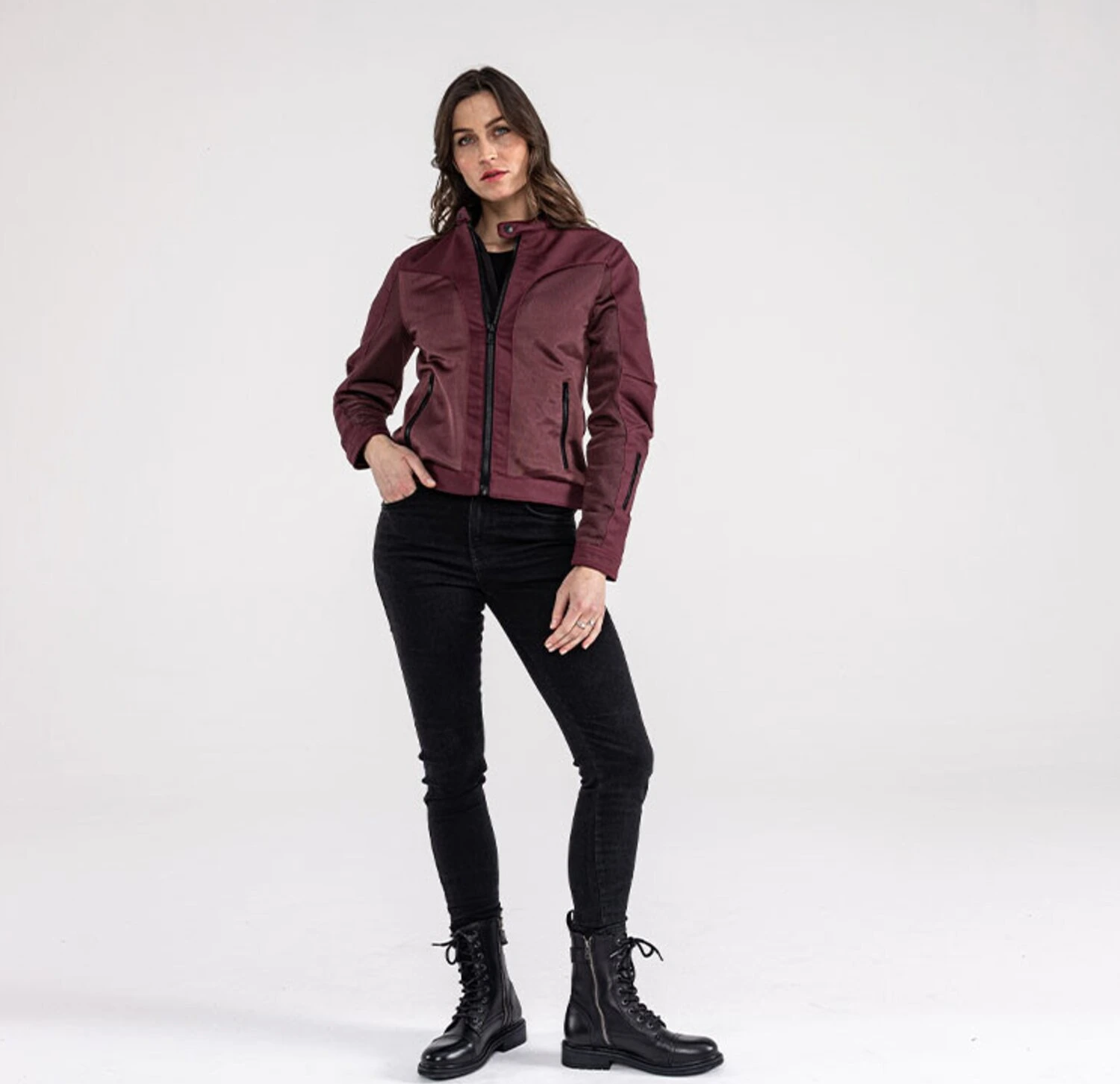 John Doe Aero mesh jacket women, bordeaux Red, XS