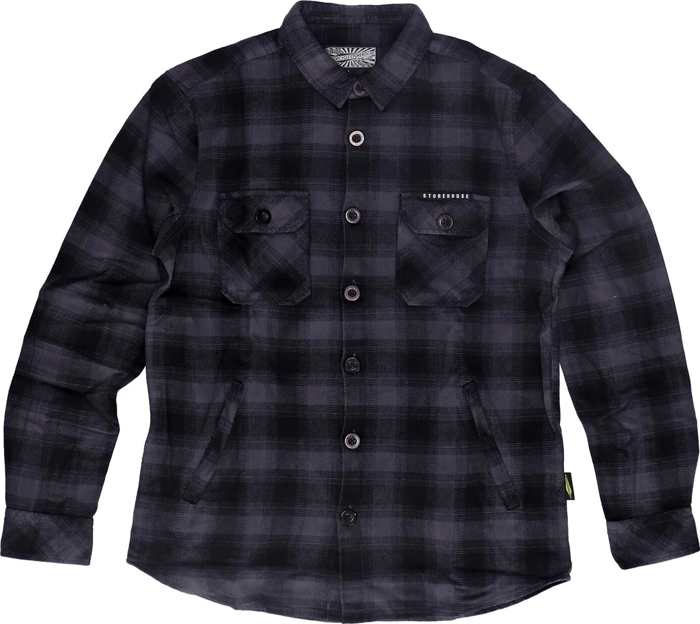 MCS Worker flanel shirt, Black, grey, S