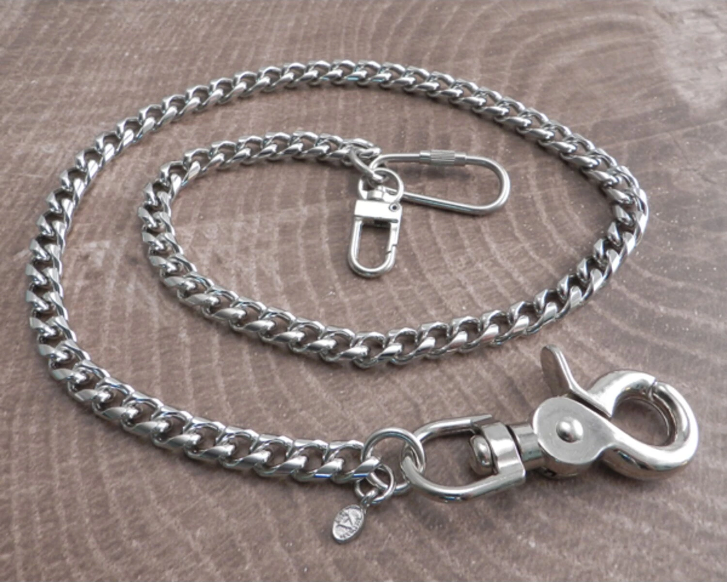Amigaz Small Laser Leash Wallet Chain 22", Silver