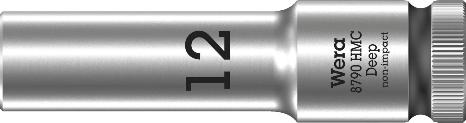 Wera, deep socket size 12mm, Brushed
