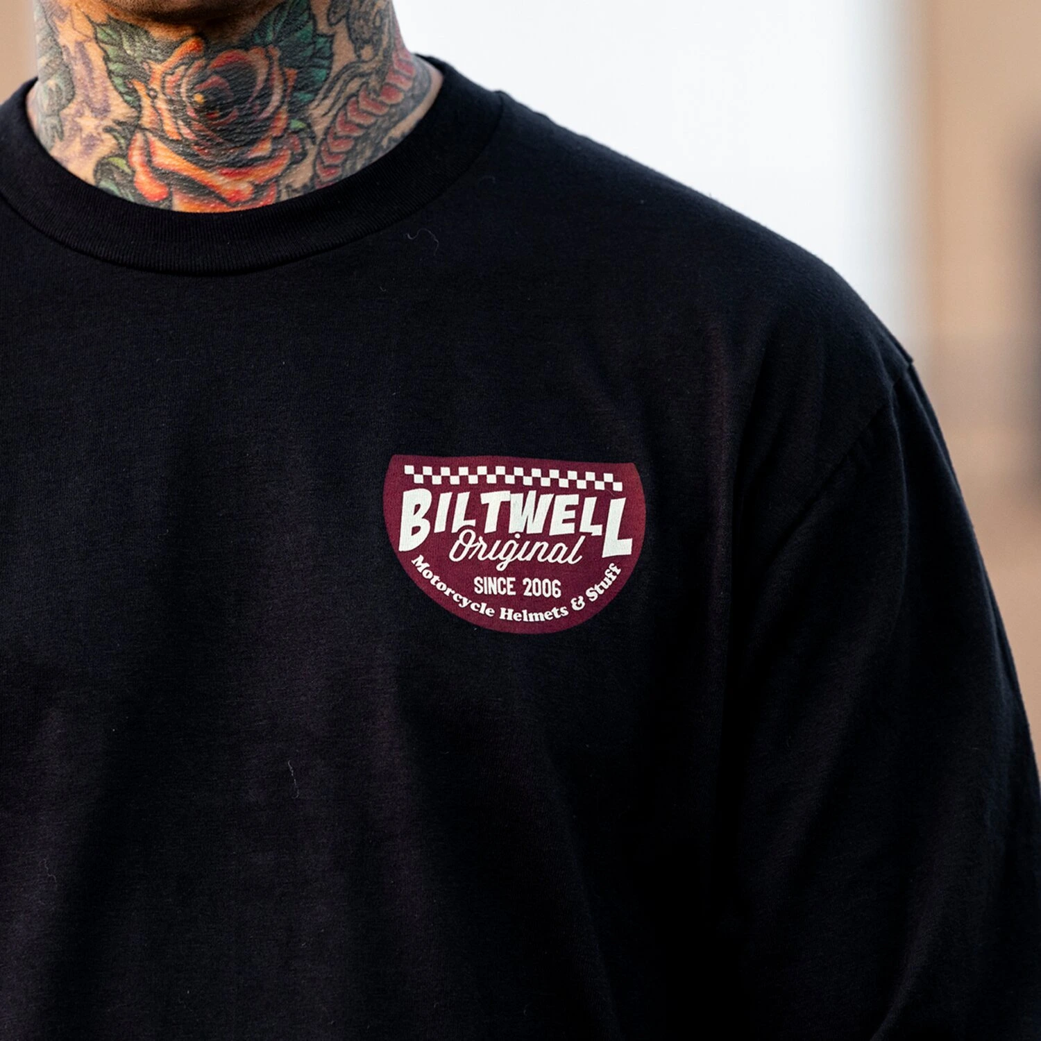 Biltwell Left turn long sleeve t-shirt, Black, S