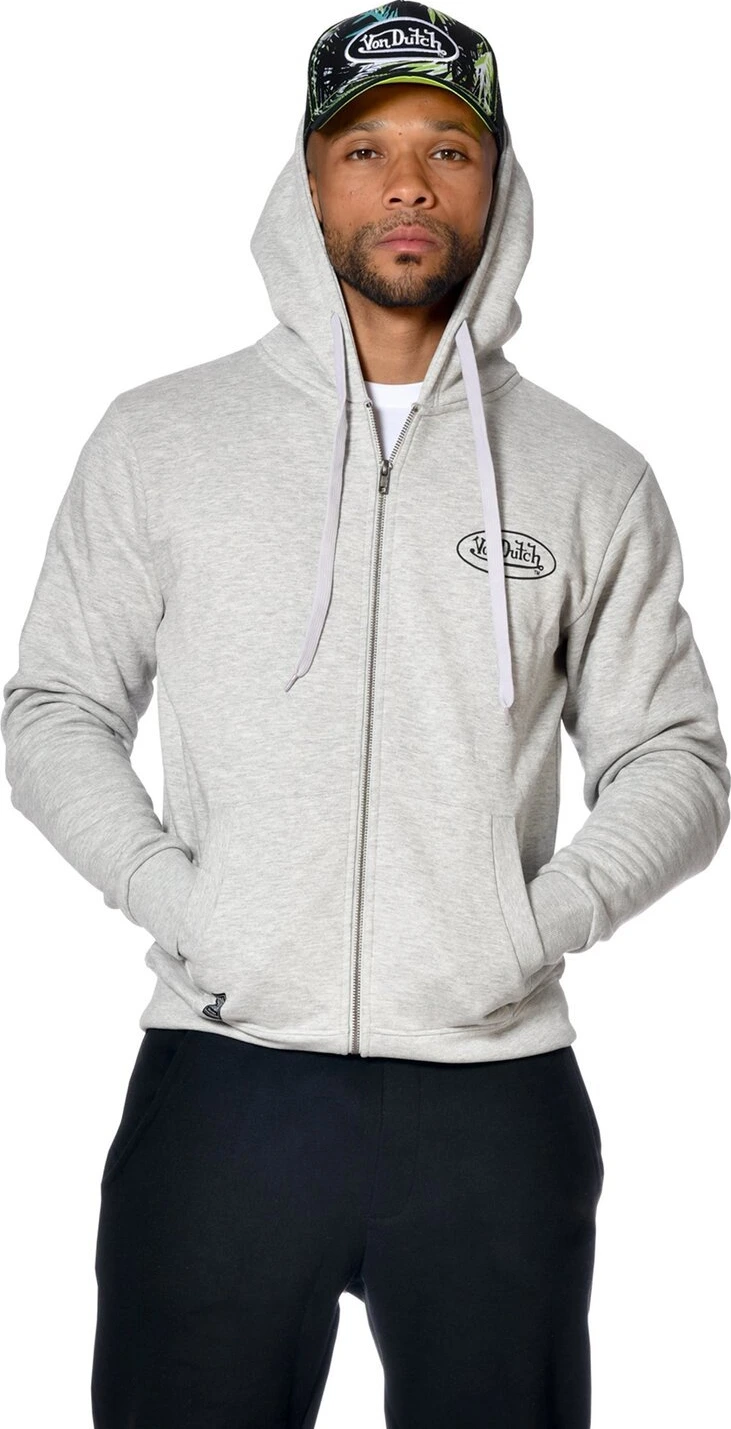 Von Dutch Sliman zipped hoodie, Gray, S