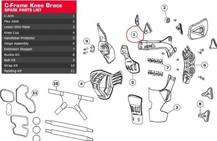 Leatt C-Arm C-Frame Alu Forged L/XL S/M Right
