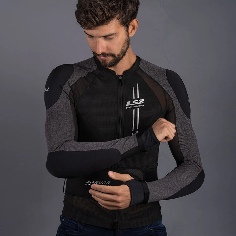 LS2 X-Armor Man Jacket - XS-S, Black Silver