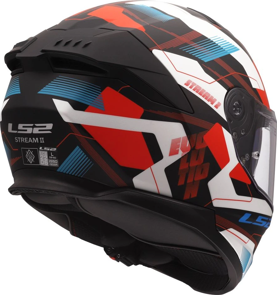 LS2 FF808 STREAM II MIKA Helmet - 3XL, White Blue Red