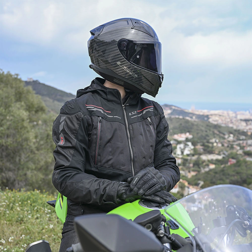 LS2 Zirconium Man Jacket - S, Black Red