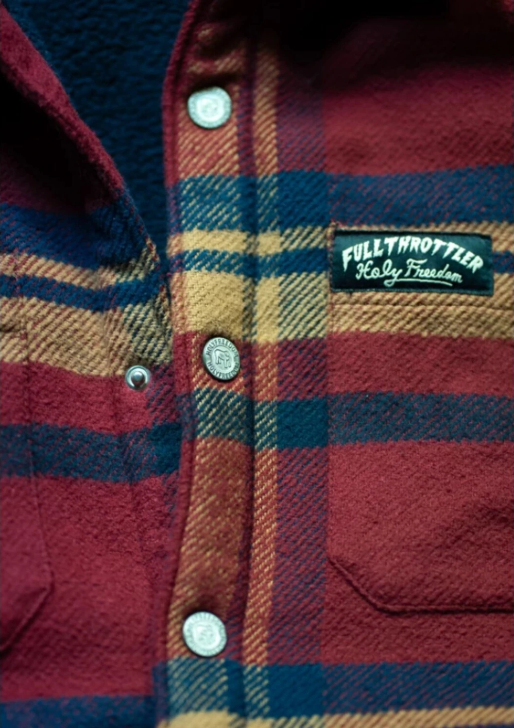 Holy Freedom Redford lined shirt, Red, L