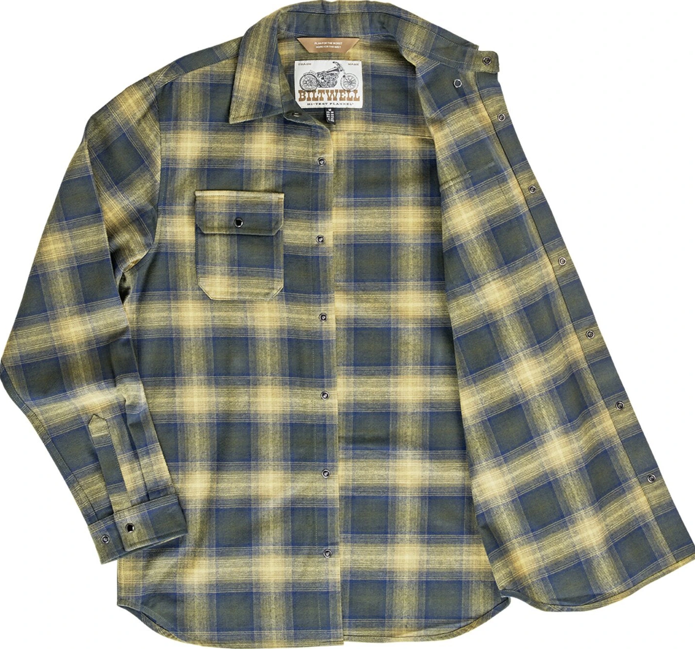 Biltwell Hi Test Flannel shirt, moss Green, S