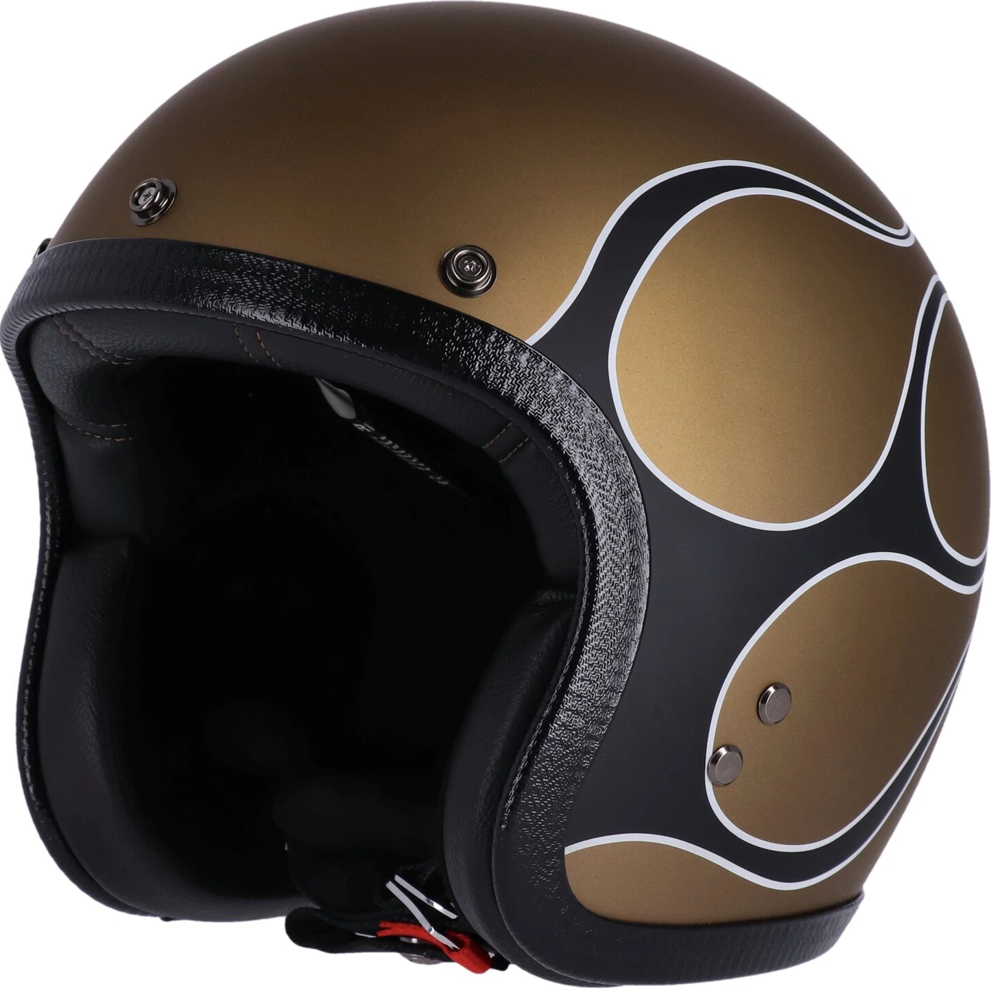 13 1/2 Skull bucket helmet, flames Gold, Gold, 2XL, matt