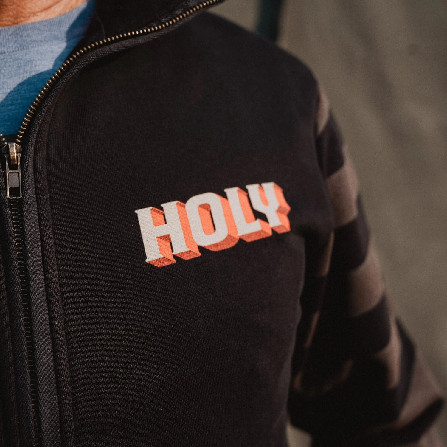Holy Freedom Chop zip sweatshirt, Black, grey, M