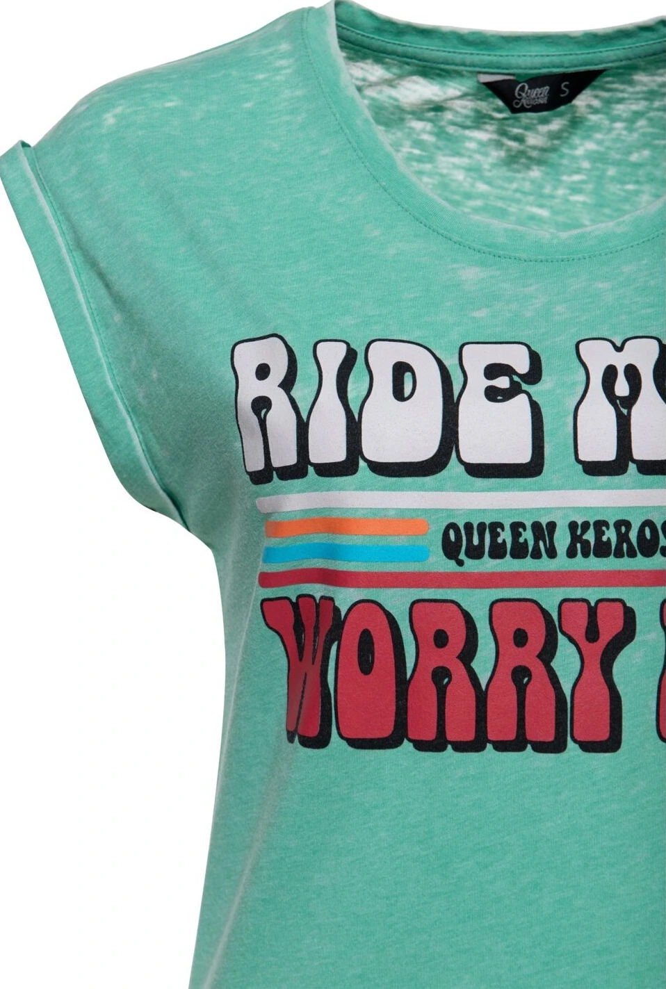 Queen Kerosin Ride More, Worry Less t-shirt mint, Green, S