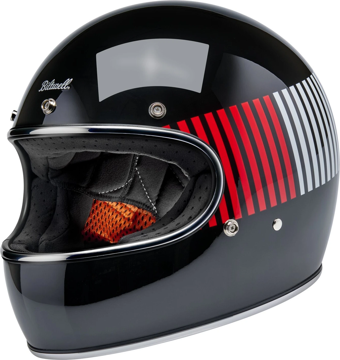 Biltwell Gringo RWB Raceflow helmet, Black, XS, Gloss