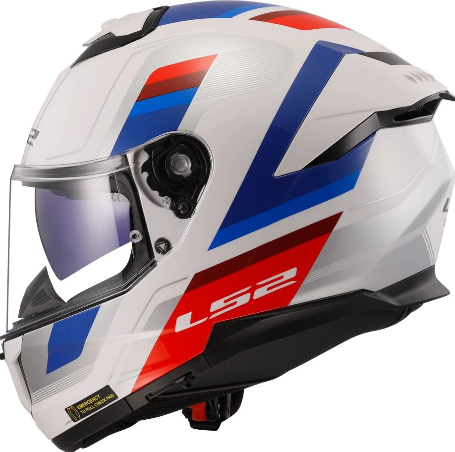 LS2 FF808 STREAM II VINTAGE helmet - White Blue Red, 3XL